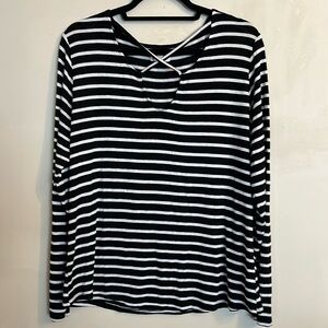 Maurices Black and White Striped Top
